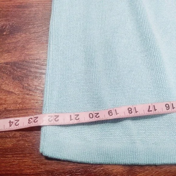 Vintage Mita Blue Knit Button Front Longsleeve Cardigan Top & Skirt Set Size 12P - Picture 13 of 14